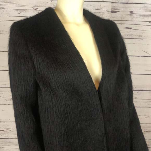 RESERSIBLE BLACK HOBO FAUX FUR COAT size medium - Picture 5 of 13